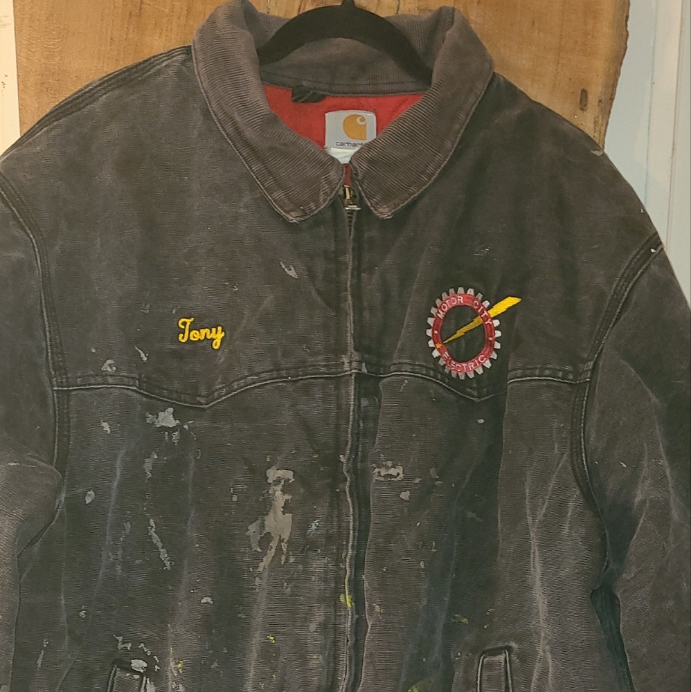 Mens Carhart Jacket Size XL Motor City Electric Tony
